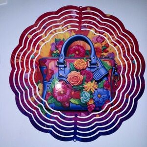 Vibrant Floral Handbag Wind Spinner